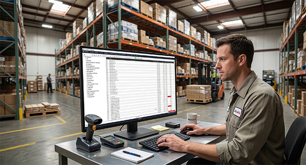 AccuArk© Inventory Management interface showing stock tracking and reorder tools
